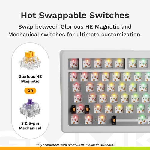 Glorious Gaming GMMK 3 HE 75% Prebuilt toetsenbord Gamen USB QWERTY Amerikaans Engels Wit - Image 7