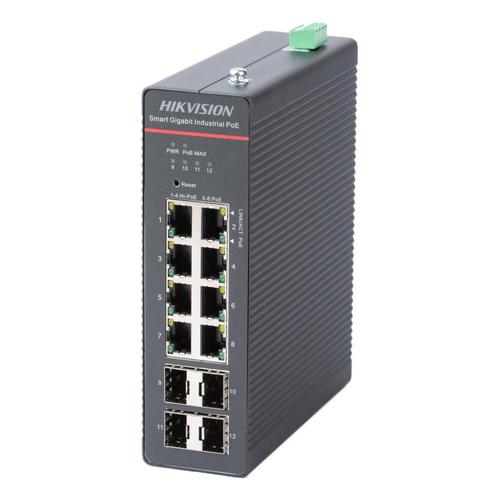 Hikvision DS-3T1512HP-SI-8P4F netwerk-switch Managed Gigabit Ethernet (10/100/1000) Power over Ethernet (PoE) Zwart - Image 1