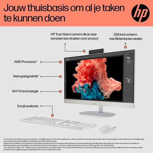 HP 24-cr0050nd AMD Ryzen™ 5 7520U 60,5 cm (23.8") 1920 x 1080 Pixels Alles-in-één-pc 8 GB LPDDR5-SDRAM 512 GB SSD Windows 11 Home Wi-Fi 6 (802.11ax) Zwart - Image 5