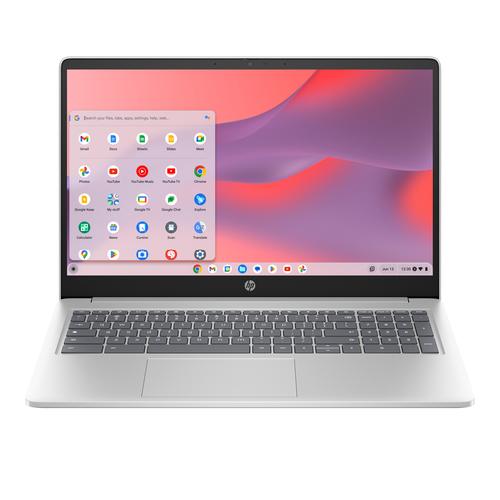 HP Chromebook 15a-nb0210nd Intel® Core™ i3 i3-N305 39,6 cm (15.6") Full HD 8 GB LPDDR5-SDRAM 128 GB UFS Wi-Fi 6 (802.11ax) ChromeOS Zilver - Image 1