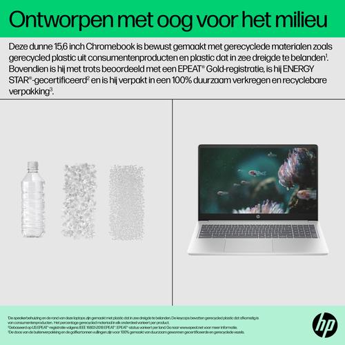 HP Chromebook 15a-nb0240nd Intel® Core™ i3 i3-N305 39,6 cm (15.6") Full HD 8 GB LPDDR5-SDRAM 128 GB UFS Wi-Fi 6E (802.11ax) ChromeOS Zilver - Image 8
