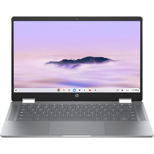 HP Chromebook x360 14b-cd0075nd Intel® Core™ i3 i3-N305 35,6 cm (14") Touchscreen Full HD 8 GB LPDDR5-SDRAM 256 GB Flash Wi-Fi 6 (802.11ax) ChromeOS Zilver - Image 1