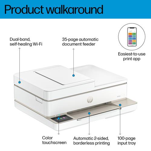 HP ENVY 6520e Draadloos All-in-One Kleur Printer, Instant Ink; Foto's printen - Image 2