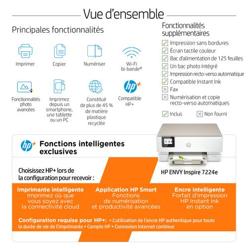 HP ENVY Inspire 7224e Draadloos All-in-One Kleur Printer, Instant Ink; Kopieerapparaat, scanner - Image 3