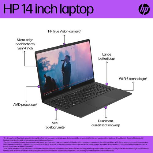 HP Laptop 14-em0065nd AMD Ryzen™ 5 7520U 35,6 cm (14") Full HD 16 GB DDR4-SDRAM 512 GB SSD Wi-Fi 6 (802.11ax) Windows 11 Home Zilver - Image 6