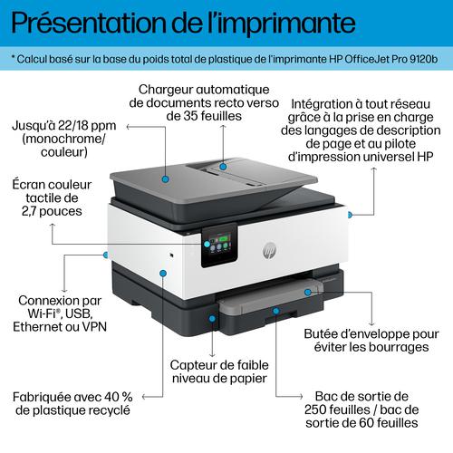 HP OfficeJet Pro 9120b Draadloos All-in-One Kleur Printer, Dubbelzijdig printen; Kopieerapparaat, Scanner - Image 7