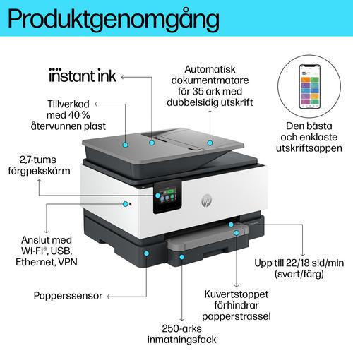 HP OfficeJet Pro 9120e Draadloos All-in-One Kleur Printer, Instant Ink; Dubbelzijdig printen - Image 3