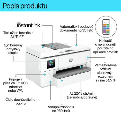 HP OfficeJet Pro 9720e Draadloos All-in-One Kleur Printer, Dubbelzijdig printen; Kopieerapparaat, Scanner - Image 9