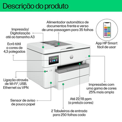 HP OfficeJet Pro 9730e Draadloos All-in-One Kleur Printer, Instant Ink; Dubbelzijdig printen - Image 5
