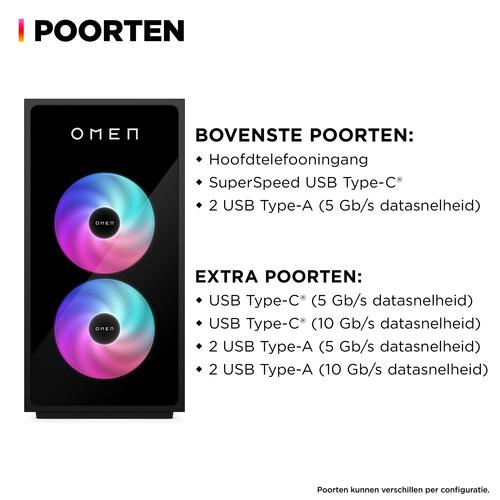 HP OMEN 35L GT16-0275nd Intel Core Ultra 9 285K 64 GB DDR5-SDRAM 2 TB SSD NVIDIA GeForce RTX 5080 Windows 11 Home Tower PC AI PC Zwart - Image 8