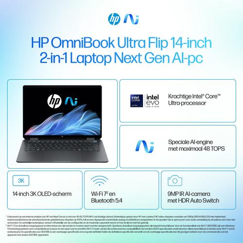 HP OmniBook Ultra Flip 14-fh0090nd Copilot+ PC Intel Core Ultra 9 288V Hybride (2-in-1) 35,6 cm (14") Touchscreen 3K 32 GB LPDDR5x-SDRAM 1 TB SSD Wi-Fi 7 (802.11be) Windows 11 Home Grijs - Image 9