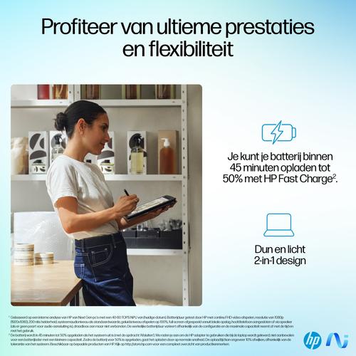 HP OmniBook Ultra Flip 14-fh0095nd Copilot+ PC Intel Core Ultra 9 288V Hybride (2-in-1) 35,6 cm (14") Touchscreen 3K 32 GB LPDDR5x-SDRAM 1 TB SSD Wi-Fi 7 (802.11be) Windows 11 Home Blauw - Image 5