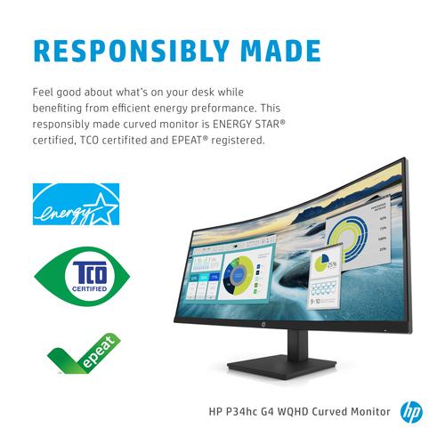HP P34hc G4 WQHD USB-C Curved monitor - Image 4