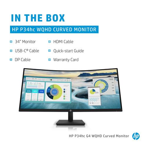 HP P34hc G4 WQHD USB-C Curved monitor - Image 5