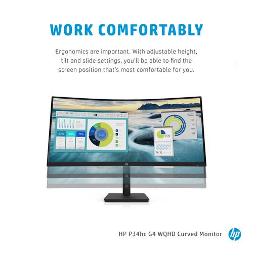 HP P34hc G4 WQHD USB-C Curved monitor - Image 6