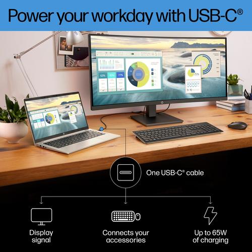 HP P34hc G4 WQHD USB-C Curved monitor - Image 8