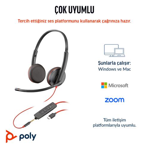 HP Poly Blackwire 3225 Stereo USB-C Headset + 3,5 mm plug + USB-C/A adapter - Image 10