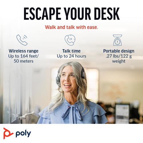 HP Poly Voyager 4310 UC mono headset + BT700 USB-A-adapter + oplaadstandaard - Image 6