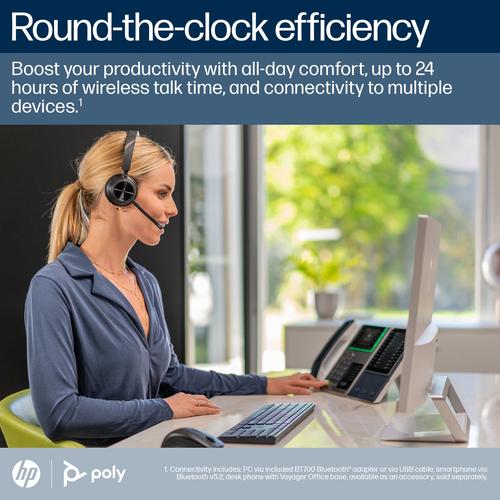 HP Poly Voyager 4320-M Microsoft Teams Certified Headset + BT700 dongle + oplaadstatief - Image 3
