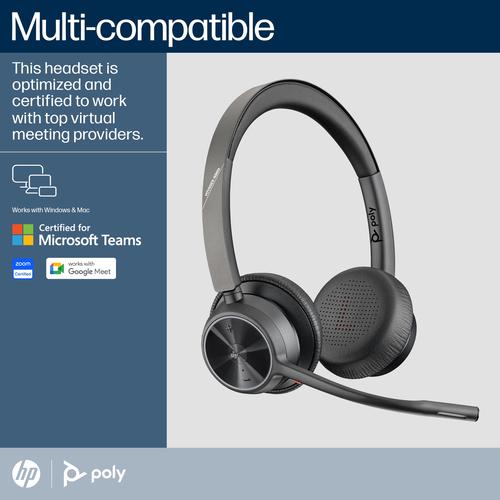 HP Poly Voyager 4320-M Microsoft Teams Certified Headset + BT700 dongle + oplaadstatief - Image 6