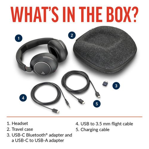 HP Poly Voyager Surround 80 UC USB-C Headset + USB-C/A-adapter - Image 3