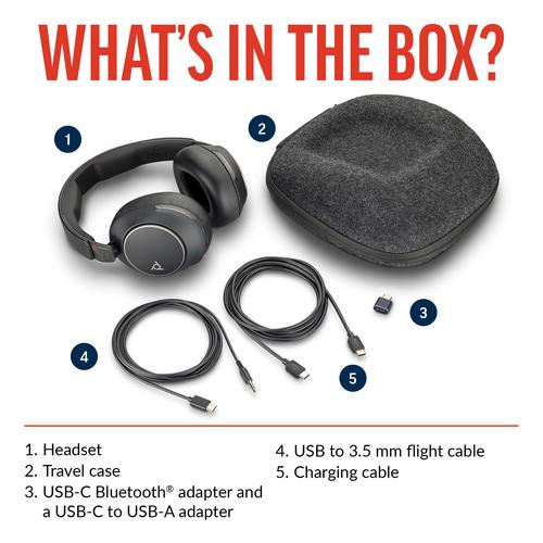 HP Poly Voyager Surround 80 UC USB-C Headset + USB-C/A-adapter - Image 7