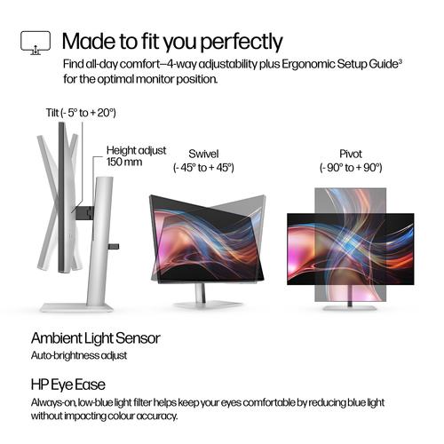 HP Serie 7 Pro 27 inch QHD Thunderbolt 4 monitor - 727pu - Image 3