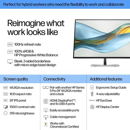 HP Series 5 Pro 24 inch WUXGA-monitor - 524pn - Image 2