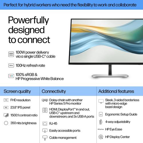 HP Series 5 Pro Serie 5 Pro 23,8 inch FHD USB-C-monitor - 524pu - Image 2