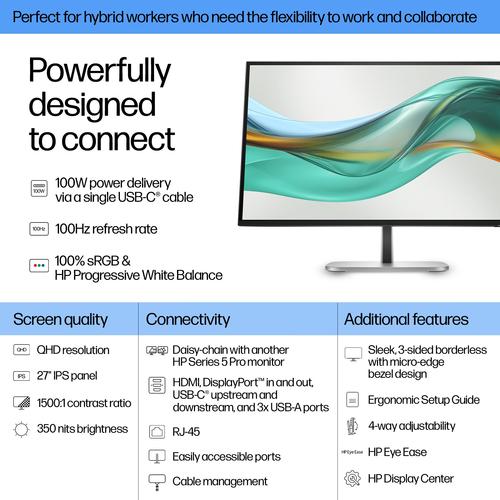 HP Series 5 Pro Serie 5 Pro 27 inch QHD USB-C-monitor - 527pu - Image 2