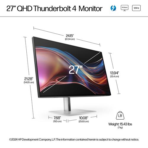 HP Series 7 Pro Serie 7 Pro 27 inch QHD Thunderbolt 4 monitor - 727pu - Image 9