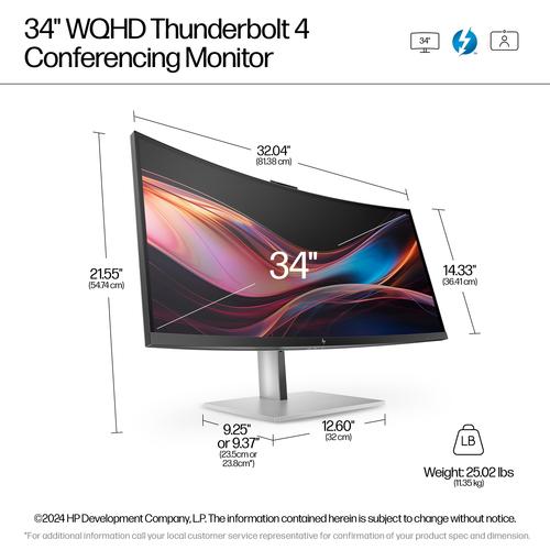 HP Series 7 Pro Serie 7 Pro 34 inch WQHD Conferencing Monitor - 734pm - Image 9