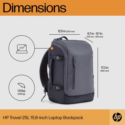 HP Travel 15,6 Iron Grey laptopbackpack, 25 liter - Image 2