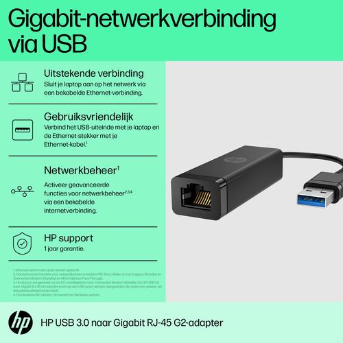 HP USB 3.0-naar-Gigabit RJ45-adapter G2 - Image 4
