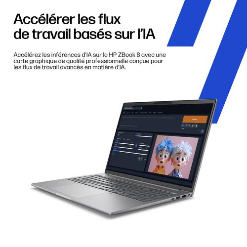 HP ZBook 8 G1i 16 Intel Core Ultra 7 255H Mobiel werkstation 40,6 cm (16") WUXGA 32 GB DDR5-SDRAM 1 TB SSD NVIDIA RTX 500 Ada Wi-Fi 7 (802.11be) Windows 11 Pro AI Workstation, AI PC Zilver - Image 6