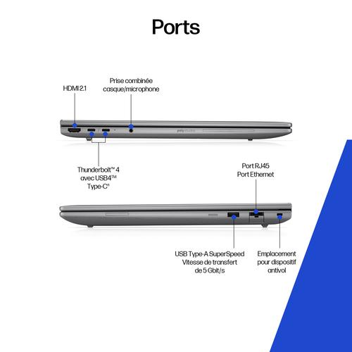 HP ZBook 8 G1i 16 Intel Core Ultra 7 255H Mobiel werkstation 40,6 cm (16") WUXGA 32 GB DDR5-SDRAM 1 TB SSD NVIDIA RTX 500 Ada Wi-Fi 7 (802.11be) Windows 11 Pro AI Workstation, AI PC Zilver - Image 7