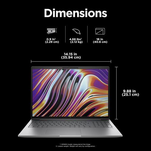 HP ZBook Power G11 A AMD Ryzen™ 7 8845HS Mobiel werkstation 40,6 cm (16") WUXGA 16 GB DDR5-SDRAM 512 GB SSD NVIDIA RTX A1000 Wi-Fi 6E (802.11ax) Windows 11 Pro AI Workstation, AI PC Grijs - Image 4