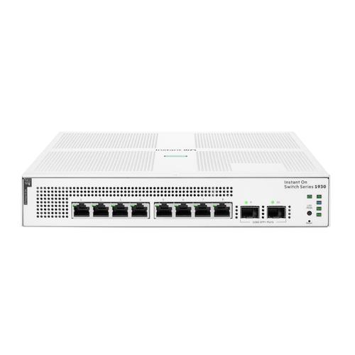 HPE Aruba Networking Networking Instant On Switch 8p Gigabit CL4 PoE 2p SFP 124W 1930 Managed L2/L3/L4 Gigabit Ethernet (10/100/1000) Power over Ethernet (PoE) 1U Wit - Image 1