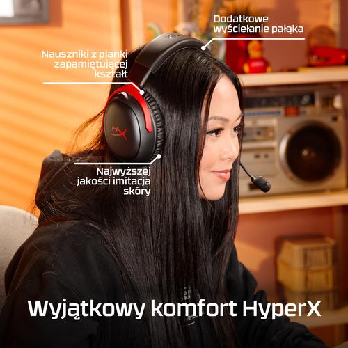 HyperX Cloud III S Wireless - Gaming Headset (zwart-rood) - Image 4