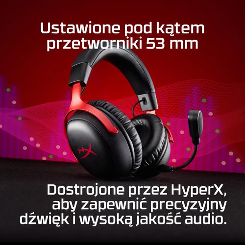 HyperX Cloud III S Wireless - Gaming Headset (zwart-rood) - Image 5