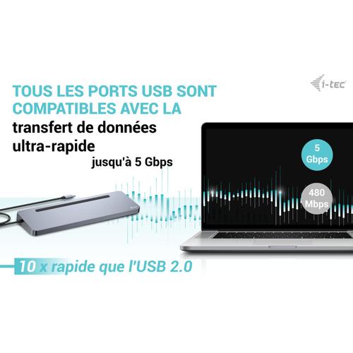 i-tec C31FLAT2PDPRO laptop dock & poortreplicator Bedraad USB 3.2 Gen 1 (3.1 Gen 1) Type-C Zilver - Image 10