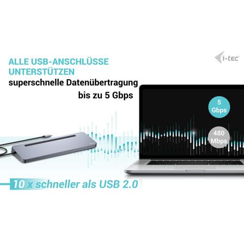 i-tec C31FLAT2PDPRO laptop dock & poortreplicator Bedraad USB 3.2 Gen 1 (3.1 Gen 1) Type-C Zilver - Image 4