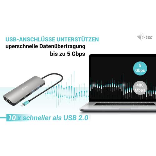 i-tec Metal USB-C Nano 2x Display Docking Station with PD 100 W + Charger 100W - Image 9