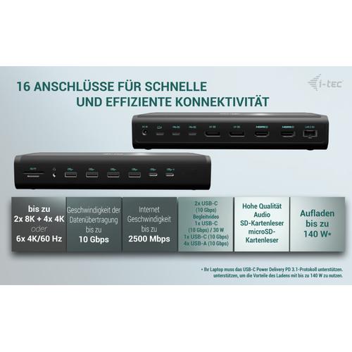 i-tec Universal 6x 4K/60Hz Display Docking Station + Power Delivery 140W - Image 6