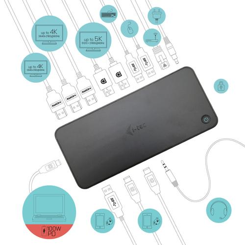 i-tec USB 3.0 / USB-C / Thunderbolt, 3x 4K Docking Station + Power Delivery 100W - Image 5