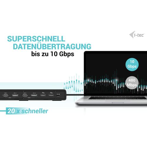 i-tec USB 3.0 / USB-C / Thunderbolt 3 Dual Display Docking Station Gen2 + Power Delivery 100W - Image 6