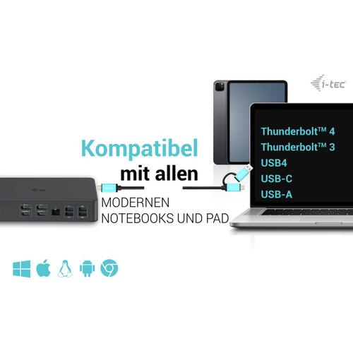 i-tec USB 3.0 / USB-C / Thunderbolt 3 Professional Dual 4K Display Docking Station Generation 2 + Power Delivery 100W - Image 5