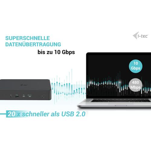 i-tec USB 3.0 / USB-C / Thunderbolt 3 Professional Dual 4K Display Docking Station Generation 2 + Power Delivery 100W - Image 7