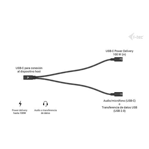 i-tec USB-C Cable Splitter Audio/Data + Power Delivery 100W - Image 10