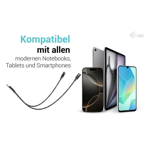 i-tec USB-C Cable Splitter Audio/Data + Power Delivery 100W - Image 3